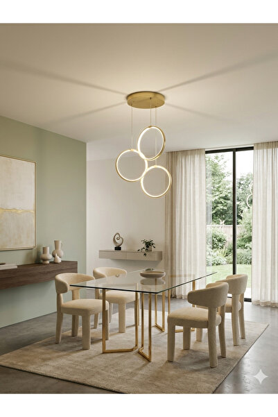 Zeya Lighting GOLD-FIRIN BOYA-3HALKA-ÇAP22-MODERN-LED-AVİZE