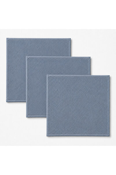 MONTICELLO HOME 3'lü Set 25x25 cm Gri Pike Mutfak Peçetesi %100 Pamuk