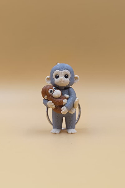 Rodopiva Punch Monkey Figured Keychain - Movable Keychain Bag Ornament Charm