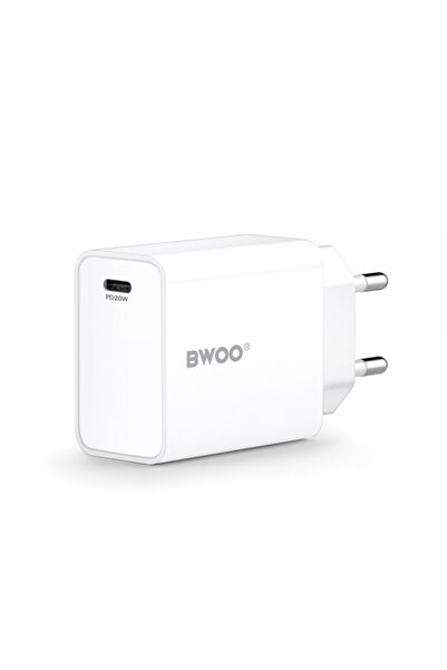 Bwoo CDA226 Wall Charger, 20W, 3A, 1 x USB-C, White
