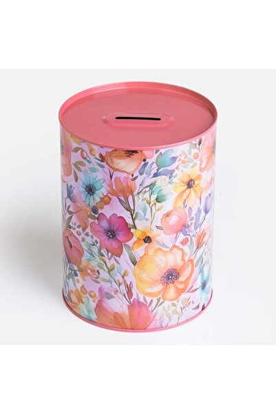 OEM Metal Piggy Bank for Children, Floral Pattern, Multicolor, Money Saving a...