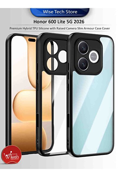Wtech Honor 600 Lite 5G 2026 Premium Hybrid TPU Silicone with Raised Camera S...