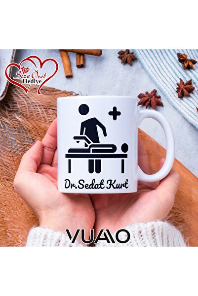 VUAO Doktora Özel İsimli Yazılı Kupa Bardak, Kişiye Özel Baskılı İsme Özel Ku...