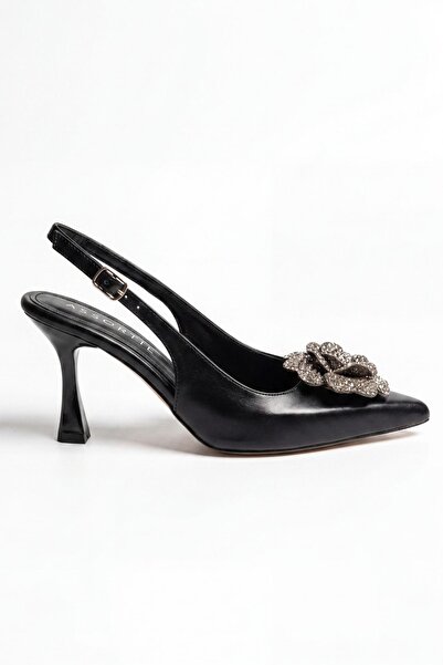 Assortie Radiant Metalik Çiçekli Stiletto Topuklu Davet ve Gece Ayakkabısı 9CM