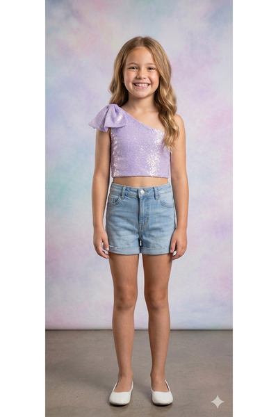 babysmile Lila payetli crop