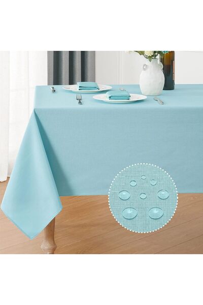 Generic Veblandy Rectangular Woven Linen Tablecloth, Waterproof, Stain-Resist...