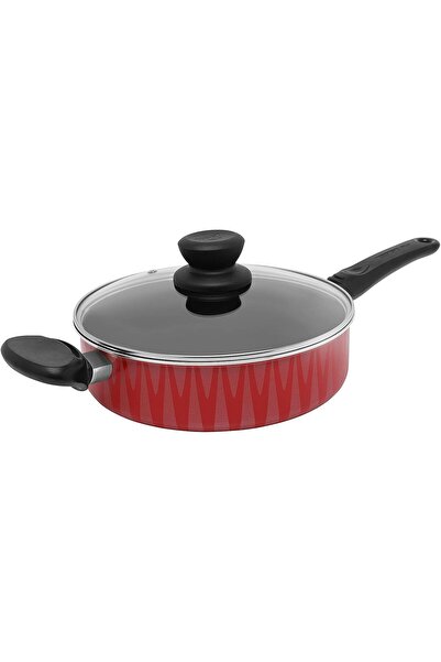 Trust Pro Deep Non-Stick Frying Pan with Two Layers of Aluminum, 28 cm, Red C...