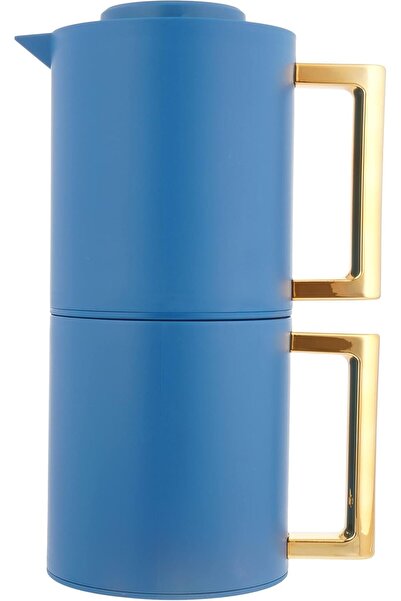 Generic Diva 2-in-1 Vacuum Flask for Coffee and Tea, 0.5/0.5L - Dark Blue, Go...