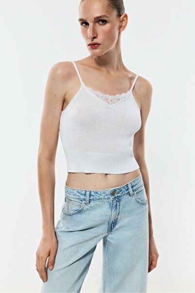 LEFTIES Dantel triko top