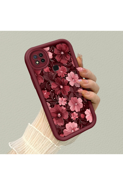 SLIMFELT Redmi 9C/10A Uyumlu Yüksek Kaliteli Çiçek Desenli, Düşmeye Dayanıklı...