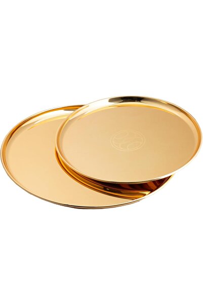 Generic AL Q Round Serving Tray Set by Al Saif, Made of Stainless Steel, for ...