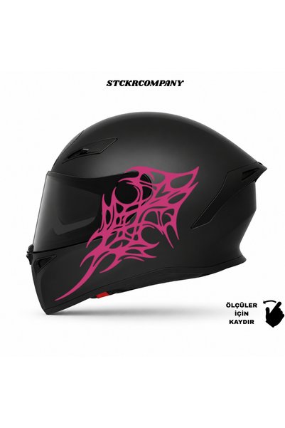 STCKRCO Tribal Neo Kask Sticker – Motor Kaskı İçin Premium Gothic Sticker - M...