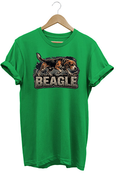 WİDİ Unisex Beagle Printed T-Shirt - Hunter Dogs Series Crew Neck Cotton T-Shirt