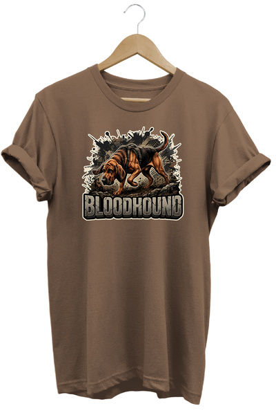 WİDİ Unisex Blood Hound Printed T-Shirt - Hunter Dogs Series Crew Neck Cotton...