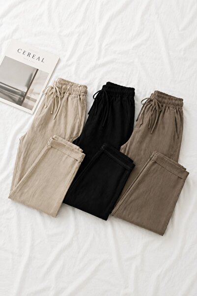 COMBİNE MİCHAİL Muške široke lanene pantalone od 3 delova