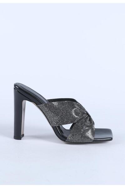 Hayati Arman Women's Stone Detailed High Heeled Evening Dress Slippers Shoes ...