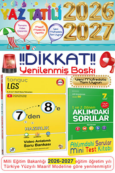 Tonguç Yayınları 7. Sınıf 7'den 8'e Hazırlık Kitabı Tüm Dersler Soru Bankası ...