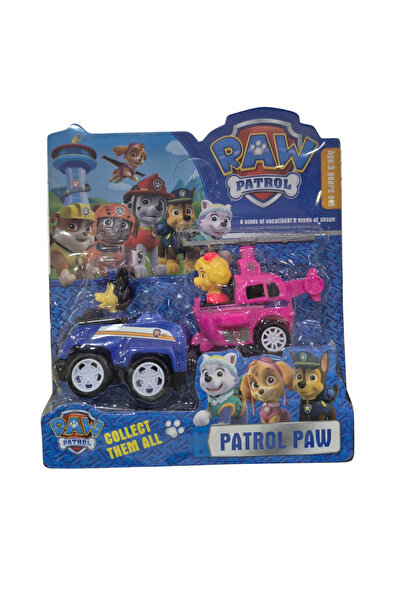 Kids Paw Patrol İkili Oyuncak Seti – Chase Polis Arabası ve Skye Helikopter F...