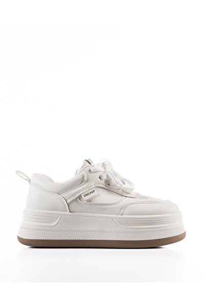ALOGO Sneakers dama cu platforma Albi din Piele Ecologica Ptoi