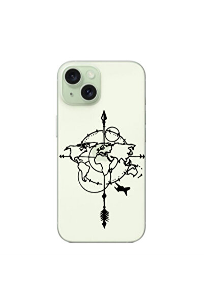 Other Apple iPhone 15 Plus Old Map Transparent Silicone TPU Θήκη