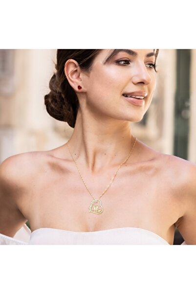 Larezo 925 Silver Necklace with Gold Plated, Heart Pendant with Lucky Elephan...