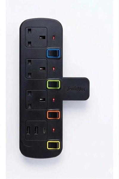 CG ELECTRONICS UK Plug With LED Universal Outlet Power Strip Multitap AC Cont...