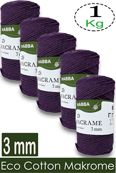 habba respect 1 Kilo Habba Cotton Macrame 3 mm - (Pack of 5) - 105