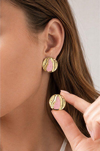 MRK Women's Wavy Enamel Earrings