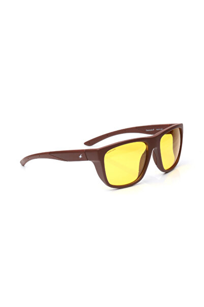FASTRACK نظارات شمسية مستقطبة بإطار بني وعدسة مرآة صفراء 60 ملم - P543YL3PV