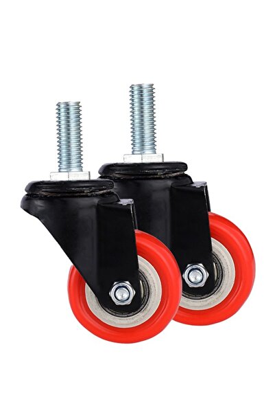 Lawazim BMB 2-Piece 1.5inch PP Swivel Caster Wheels, M12×30mm Screw, 60kg Tot...