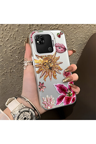 PATTERNOVA Redmi 9C/10A Uyumlu Yüksek Kalite Retro Güneş Ay Desenli Kılıf