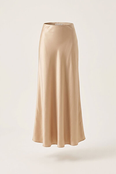 MAGARDE New Season Satin Maxi Skirt - Mink