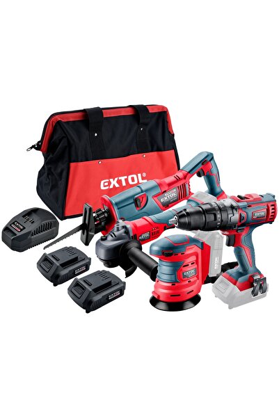 Extol Premium Set de scule fără fir, EXTOL PREMIUM, 8898314, 7 piese, 2 baterii