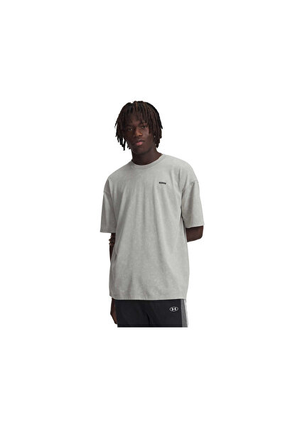 Under Armour Ua m Hw Os Logo Wash Ss Men's Casual T-Shirt 1389147-069 Gray
