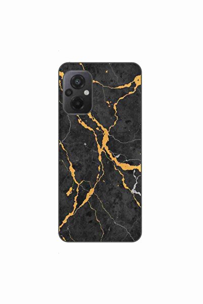 OEM Case compatible with Xiaomi Poco M5 Silicon Gel Tpu Model Noir Gold Marble
