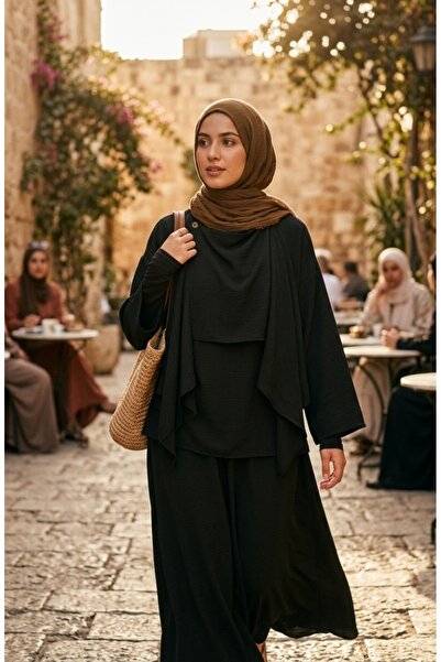 sefamerve طقم سترة كاجوال مكون من قطعتين 2274-02 أسود