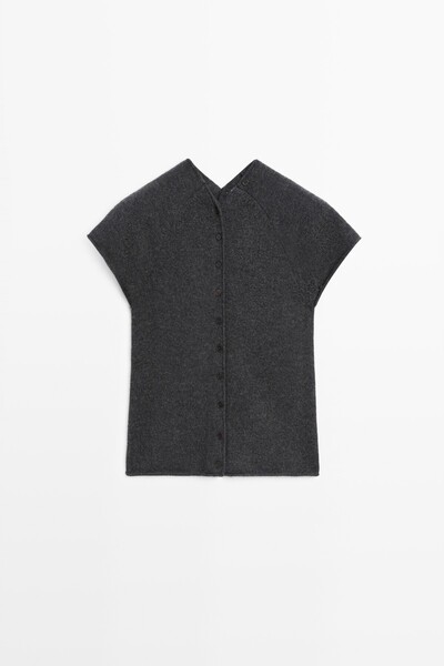 Massimo Dutti %100 kaşmir düğmeli triko yelek