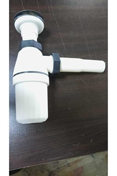 ece life Krom Süzgeçli Plastik Evye ve Lavabo Sifonu Beyaz-Standart-Klasik-Ko...
