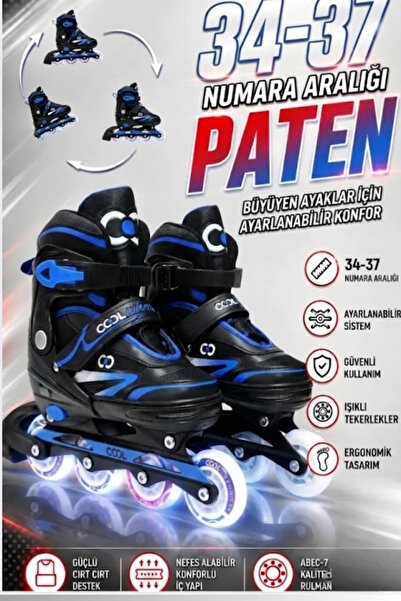 Cool Wheels Glow Serisi Ayarlanabilir Silikon Dört Teker Ultra Beyaz Işıklı P...