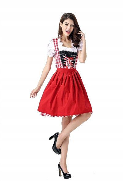 OEM Costum Pentru Femei, Oktoberfest, Traditional Bavarez, Rosu
