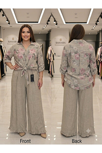 yusracollectionn Italian Linen Floral Patterned Set