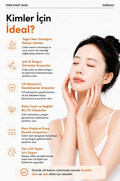 KOREACO PDRN Kağıt Maske | Dolgun ve Canlı Cilt Görünümüne Yardımcı Maske 2li Set