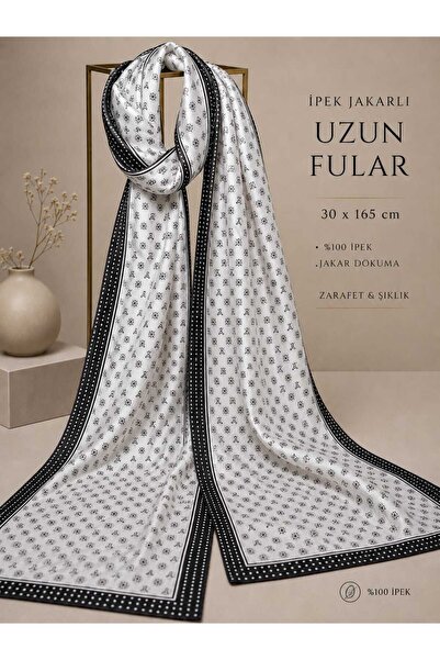 ŞALSERA İpek Jakarlı Uzun Fular