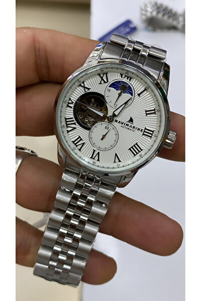 Navimarine Automatic Mechanism Steel Skeleton Dial Men's Wristwatch