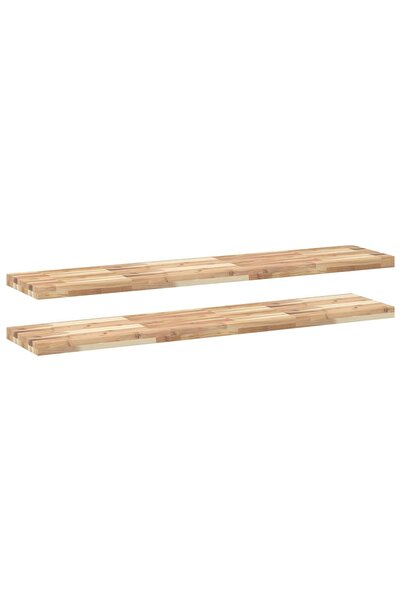 vidaxl Rafturi suspendate 2 buc. 160x30x4cm lemn masiv acacia netratat