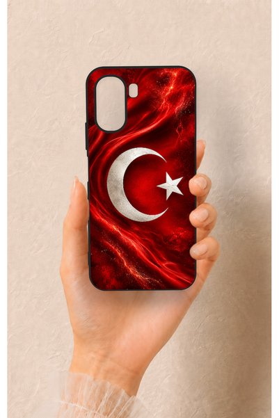 Vip Case حافظة سيليكون متوافقة مع هاتف أوبو A6T بنمط العلم التركي