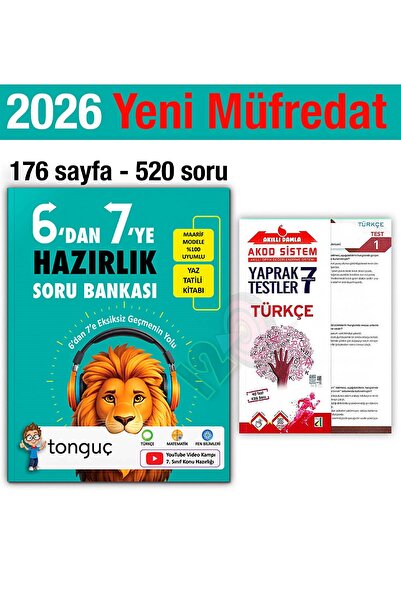 Tonguç Yayınları 6'dan 7'ye Hazırlık Kitabı 2026 Yaz Tatili 7. Sınıf Türkçe Y...