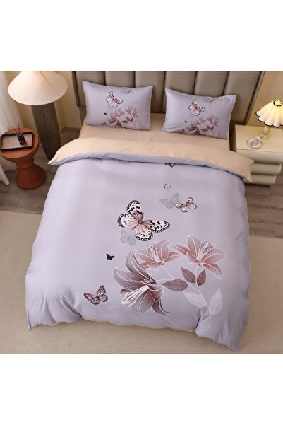 Edormitor Set de lenjerie de pat din flanelă 5D, 4 piese, cu cearșaf cu elast...