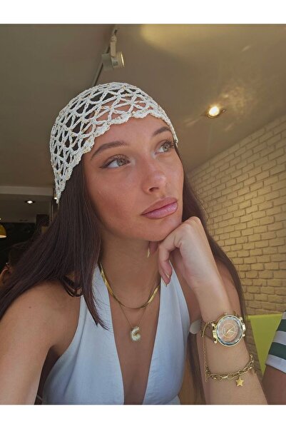 HYPNORA File Model Örgü Saç Bandana Handmade El Örmesi Saç Filesi