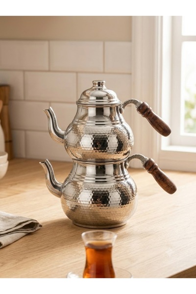 AURA COPPER Premium El Dövmesi Kalın Bakır Çaydanlık Büyük Boy (1 mm Saf Bakı...